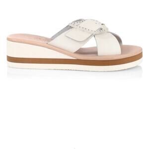 Ancient Greek Sandals Thais Crystal-embellished Leather Platform Wedge Sandals